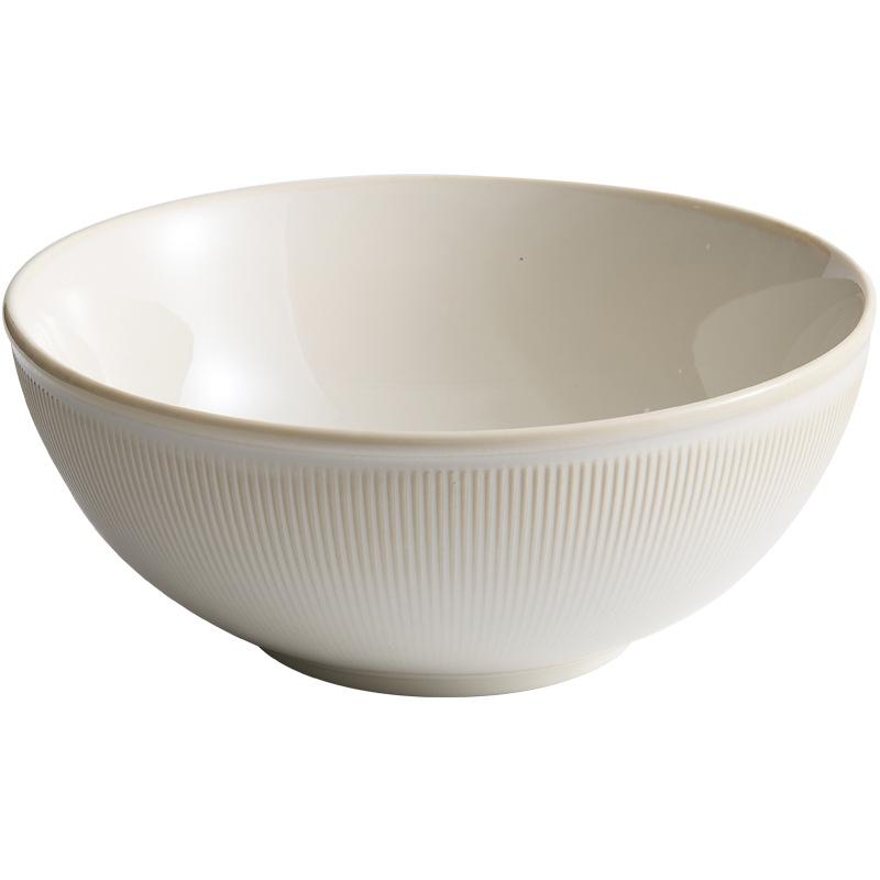 2024 beige boiled sauerkraut fish large basin bowl simple ceramic soup noodle bowl household ricesalad new