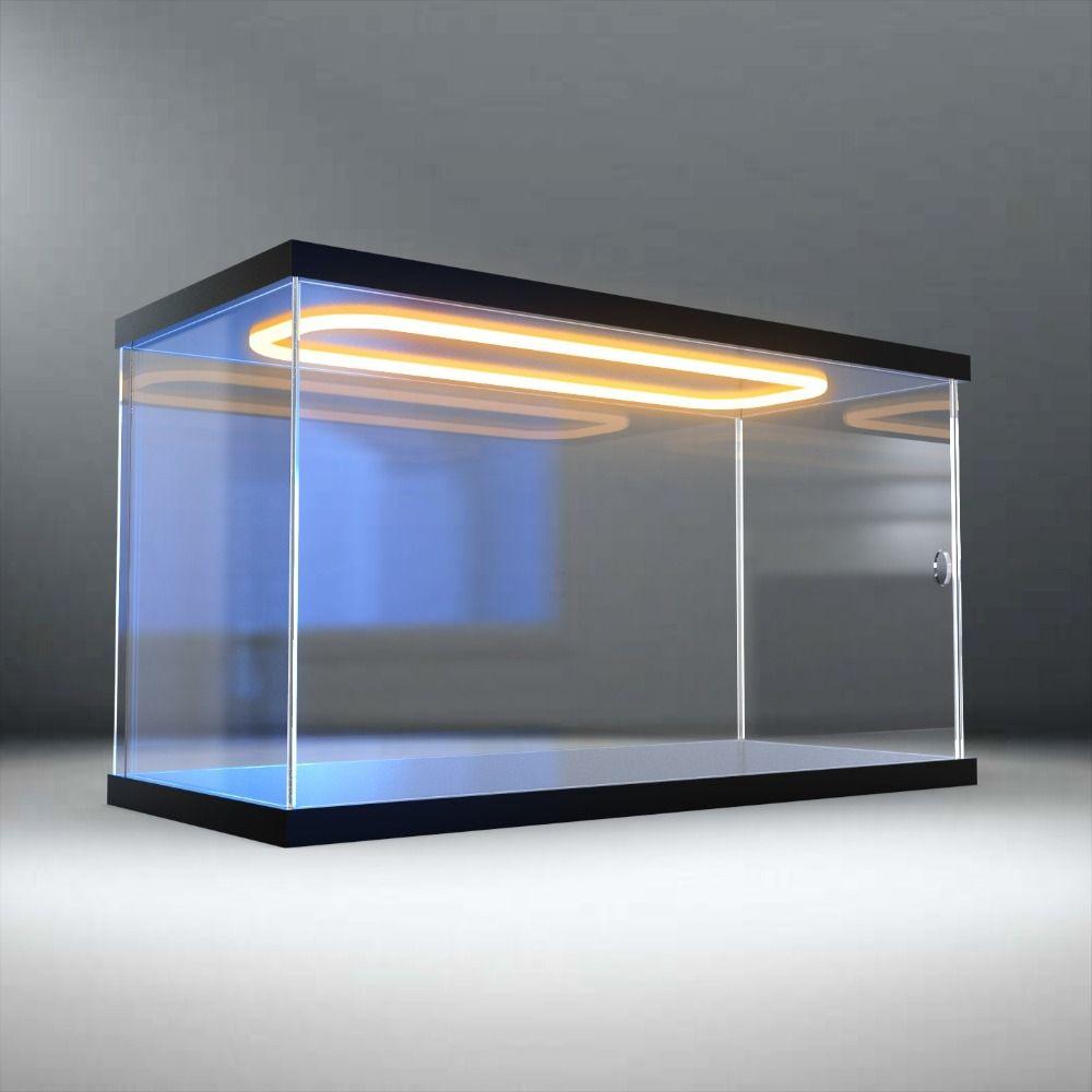 Clear Acrylic Acrylic Display Case Ring LED Lights High Transparent Display Box Dust-proof Modern Style Storage Box