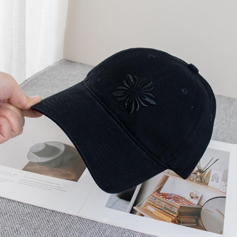 Korean Version Snow Velvet Embroidered Baseball Cap Women Spring Summer Big Head Circumference Fashion Casual Soft Top Duckbill Cap