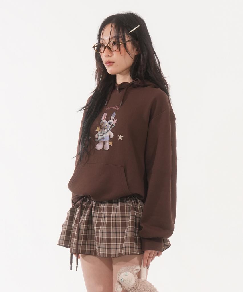Panyoung Lovitt Hooded Check Dress Brown