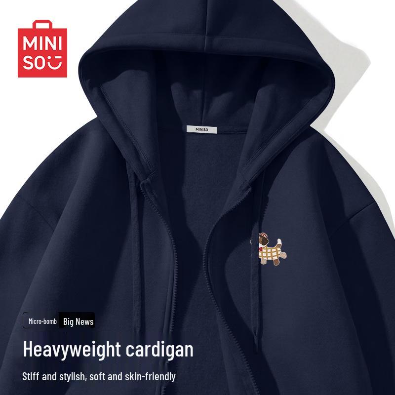 MINISO Men's Casual Heavyweight Hooded Cardigan