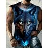 White Men's Vest with Casual 3D Printed Minimalist Pattern, Ideal for Summer Outdoor Leisure Sports And Seaside Vacations