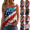 Square Collar Tank Top Women Print Tank Tee Casual Loose Fit Sleeveless Shirt