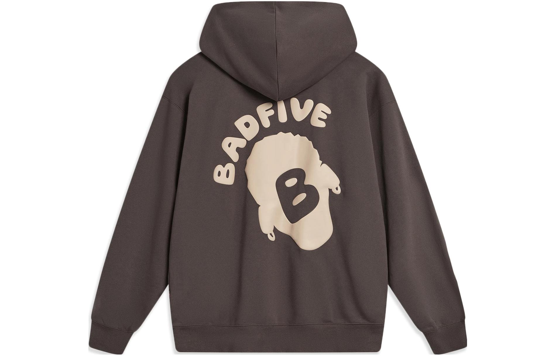 Li Ning Badfive Sweatshirt Unisex Charcoal Coffee Umber AWDT869-3 L