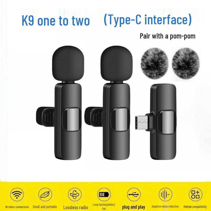 Microfono Lavalier Wireless Quad K9 per Trasmissioni Live Multi-Persona con Riduzione del Rumore AI