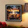 New Arrival 5D DIY Full Circle Diamond Painting "Seaside Scene" Embroidery Cross Stitch Home Decor Gift