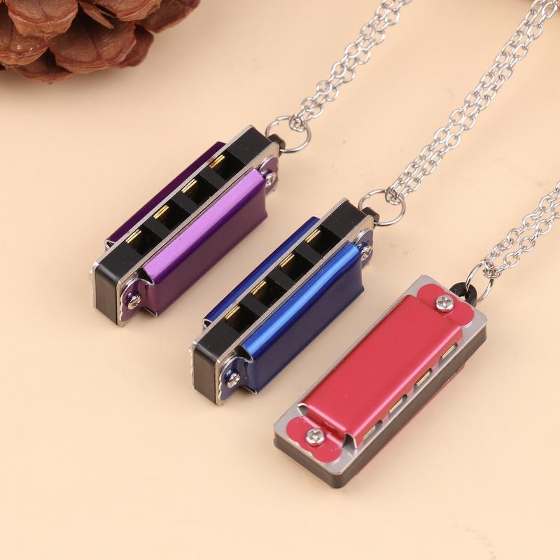 4-Hole 8-Tone Mini Necklace Harmonica Musical Instrument Toys For Kids Children'S Elementary School Entrance Music Toy Gift