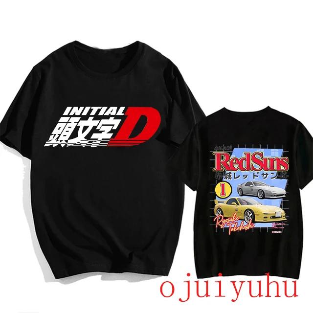 AE86 Funny Harajuku Manga T Shirt Japanese Anime Cartoon Gothic Summer Tops Initial D EU Size T-Shirt Men Graphic Tee Shirt Male