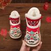 Girls' Ancient Style Embroidered Cotton Hanfu Shoes - Comfortable Slip-On, Thickened Cloth