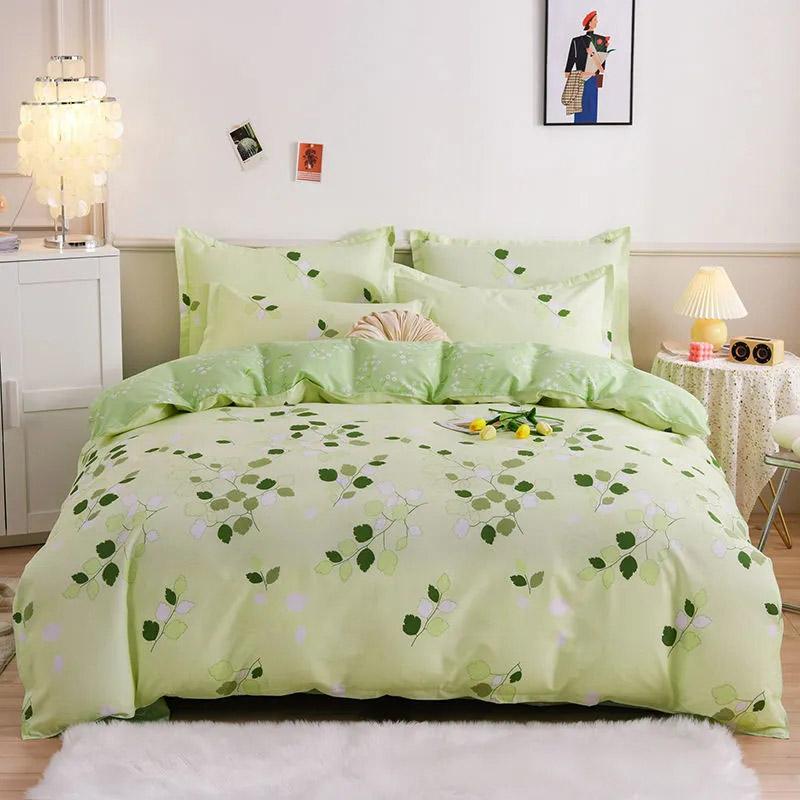 Cămin 1,2m Pătură de pat Husă de plapumă Cearșaf Set din trei piese Imprimeu Cuvertură Față de pernă Set de lenjerie de pat Bumbac Confort Lenjerie de pat Set din patru piese