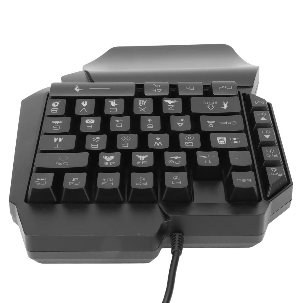One Handed Gaming Keyboard USB Ergonomic Design RGB Backlit Plug and Play Half Keyboard for Computer Gaming