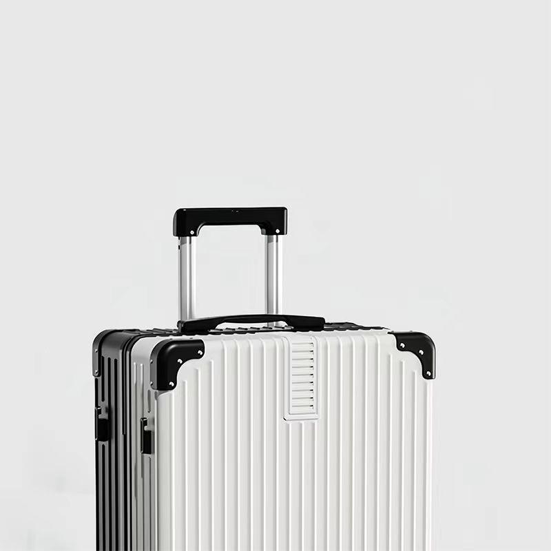 Leather Spinner Suitcase with Pull Handle, Large Capacity, Combination Lock - Perfect for Women, Men, and Students.