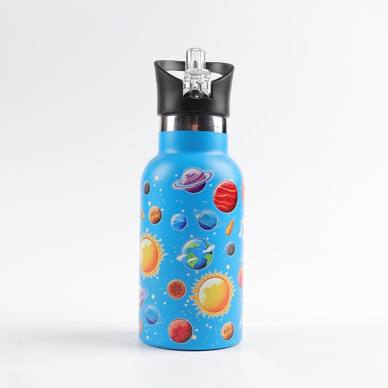 Stainless Steel Double-Wall 12 Oz 350 Ml Insulated Water Bottle Kids School Flasks with Modern Design Handgrip Travel Thermos