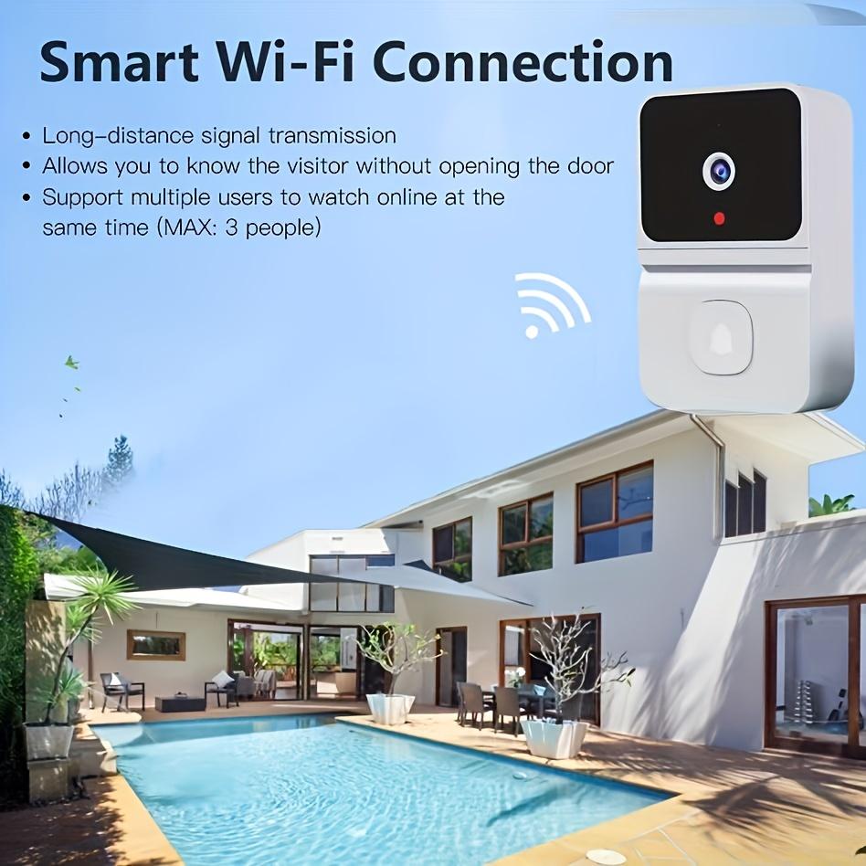 Smart WiFi Doorbell, Built-in Battery - Wireless Security Camera, Easy Home Monitoring, Home Security, Stylish Black Design, Advanced Audio Technology
