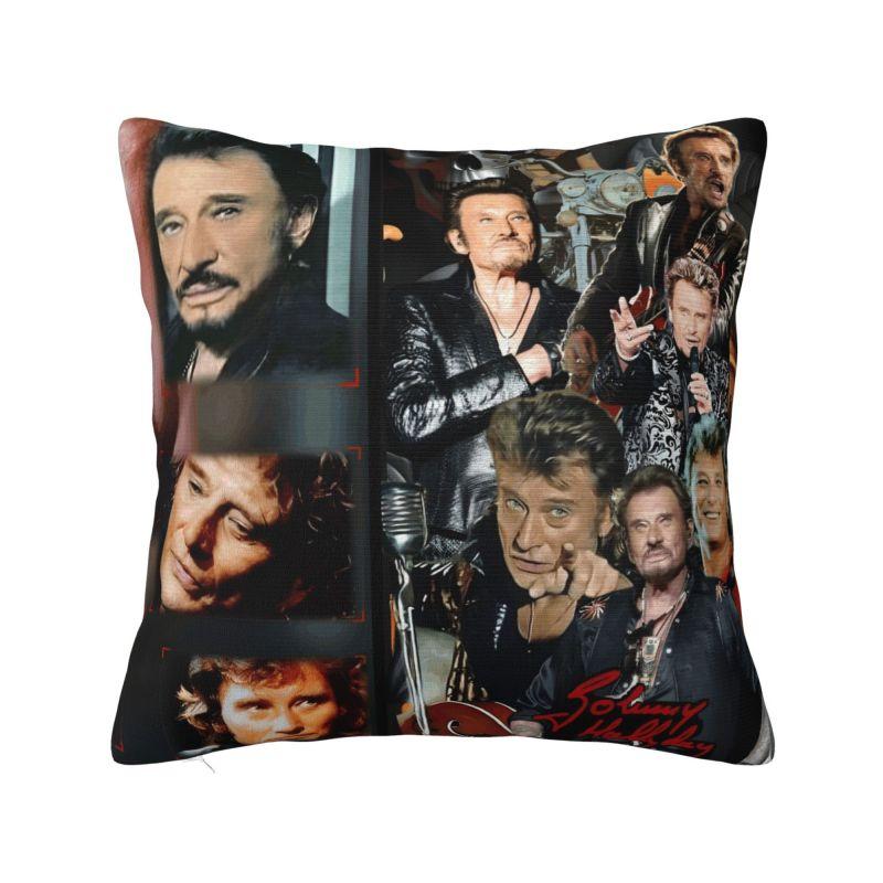French Rock Legend Johnny Hallyday Throw Pillow Case cm for Sofa Cushion Cover Polyester Pillowcase Doublesided Printing 30x30cm
