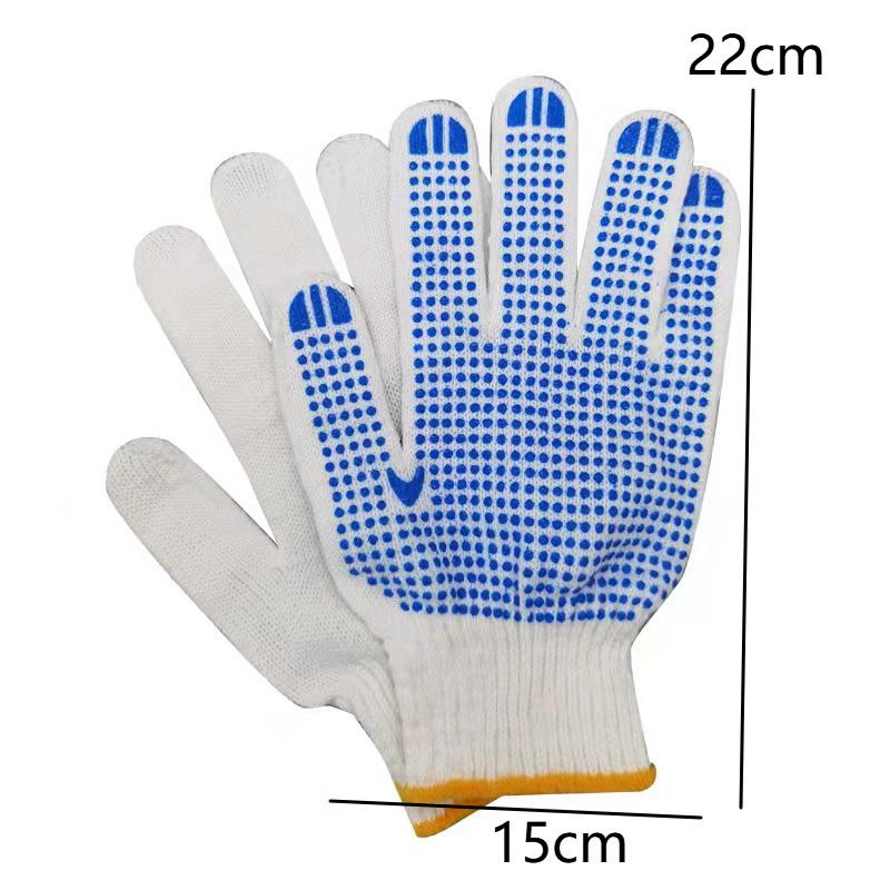 10Pairs Cotton Work Gloves With Anti-Slip Dots Grip Safety Gloves For Men Women Painter Gardening Garage Warehouse Construction