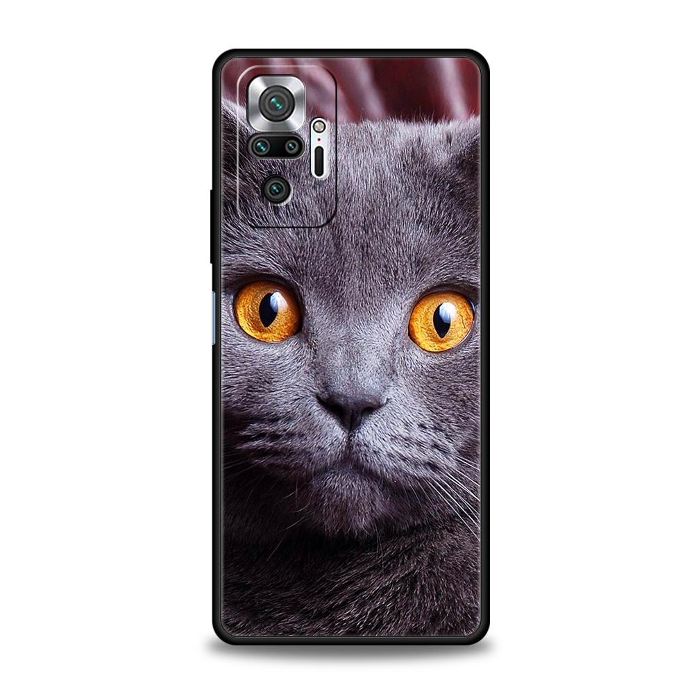 Britische Kurzhaarkatze Telefonhülle für Xiaomi Redmi Note 12 5G 10C 10 11 9 8 Pro Plus 9S 7 8T 9T 9A 8A 9C K50 K40 Gaming-Abdeckung