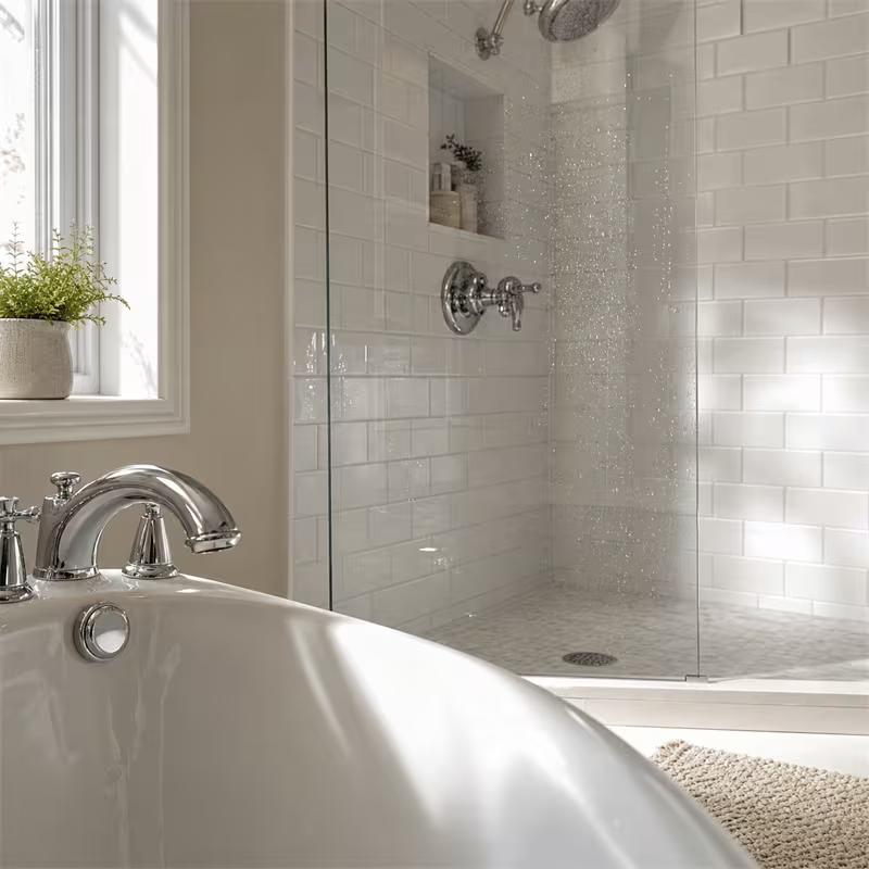 Multifunctional Bathroom Glass Cleaning Sponge Magic Limescale Eraser Shower Glass Tile Cleaner Double Sided Cleaning Brush Stain Remover