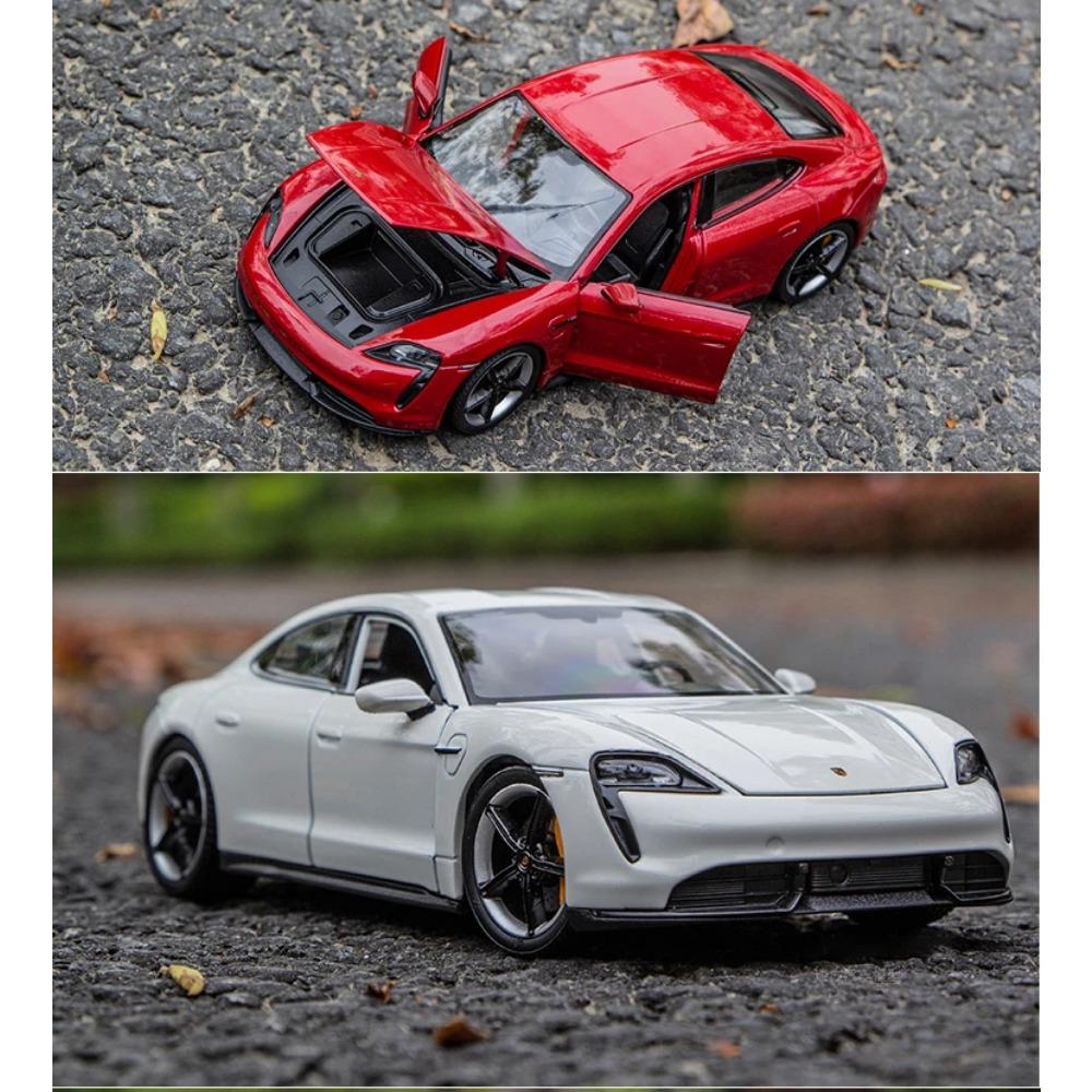 Welly 1/24 Porsche Taycan Turbo S Alloy Car Model Diecasts Metal Toy Sports Car Model High Simulation Collection Childrens Gifts