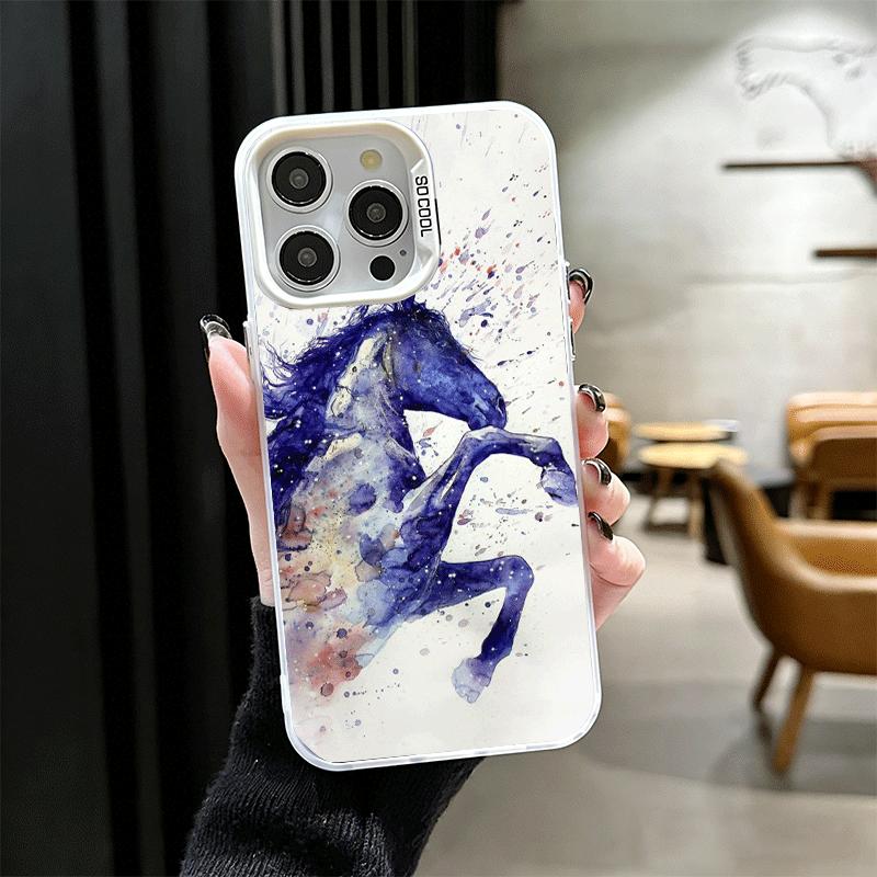 Oil Painting Horse Shockproof Phone Case for iPhone 17 Air 16 16E 15 Pro Max 14 Plus 13 Mini 12 Back Cover Anti Fall Fundas