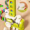 Kids Domino Train Toy Automatic Domino Thrower Sound Light Effect Toddler Building Blocks Projection Educational Gift
