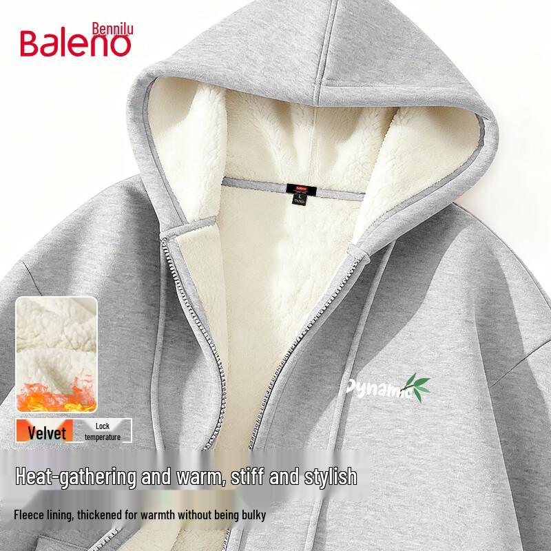 Baleno Men's Fleece Hooded Zip-Up Jacket