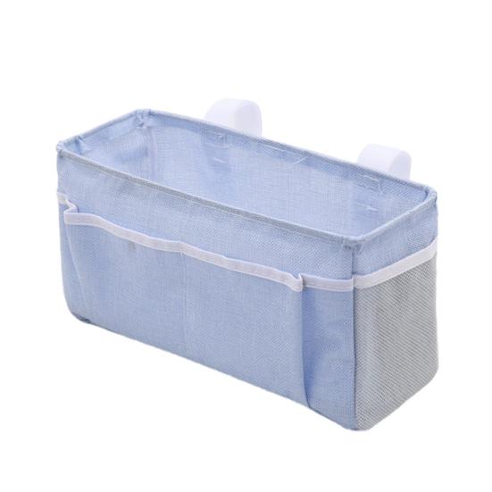 

Прикроватное хранилище большой емкости, съемный хлопковый льняной столик, подвесной карман для спальни светло-синий