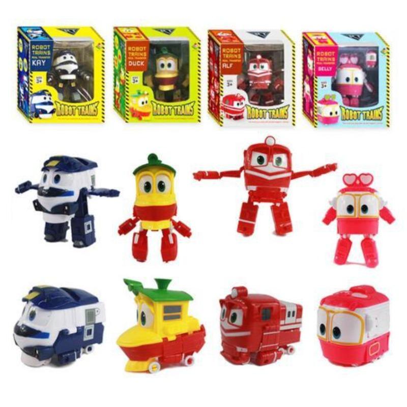 Children Cartoon Trains Deformation Robots Model Toys Plastics Train Action Figure Robot Car Anime Game Kids Gifts