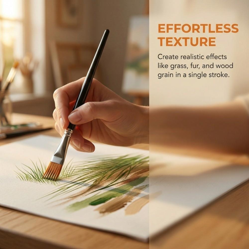 4Pcs Nylon Bristles Watercolor Brush Set Multi-toothed comb Grainer Brush Set  Greeting Cards