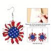 Independence Day Earring Memorial Day Earring Fashion Colorful Flag Sunflower Acrylic Earrings for Women Holiday Earrings