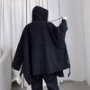TOWYYO Poncho Einfacher Dolman-Umhang mit Ausgestellter Mehrlagiger Fleece Plus Harajuku und Modern Schmeichelhaft für und Winter Herren-Hoodie, Farbe, Kapuze, Ärmel,