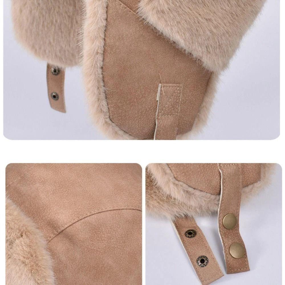 Cold-proof Plush Ear Protection Hat Windproof Ski Hat Fashion Cycling Warm Hat  For Women Men