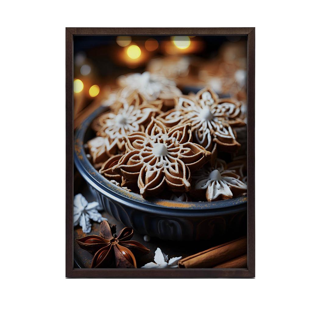 Świąteczne Rękodzieło: Pierniczki W Stylu Kwiatowym Świąteczne Rękodzieło: Pierniczki W Stylu Kwiatowym, 70X100 Cm, Rama Aluminiowa Czarna, Papier Mat