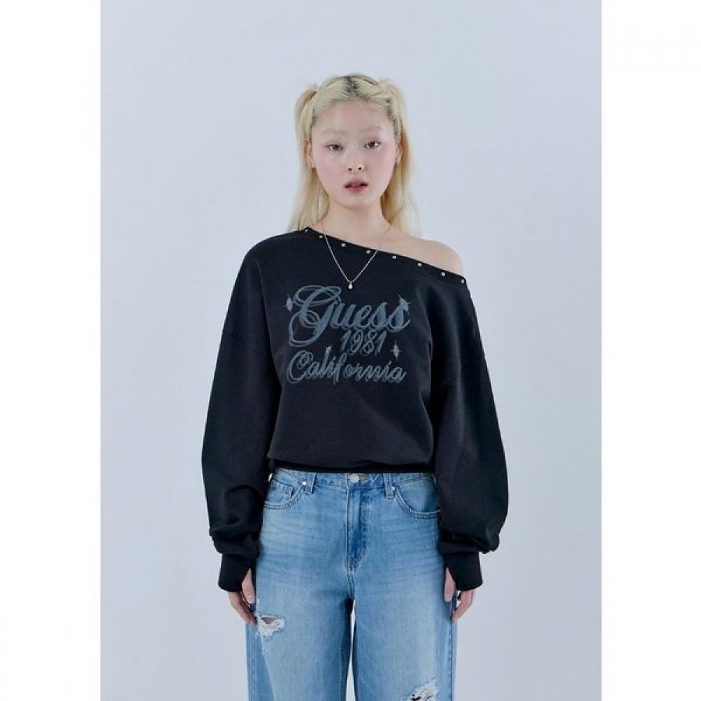 

GueSS Women S Off Shoulder SweatShirt Yq1k5400 black (BLK)/XS(55)