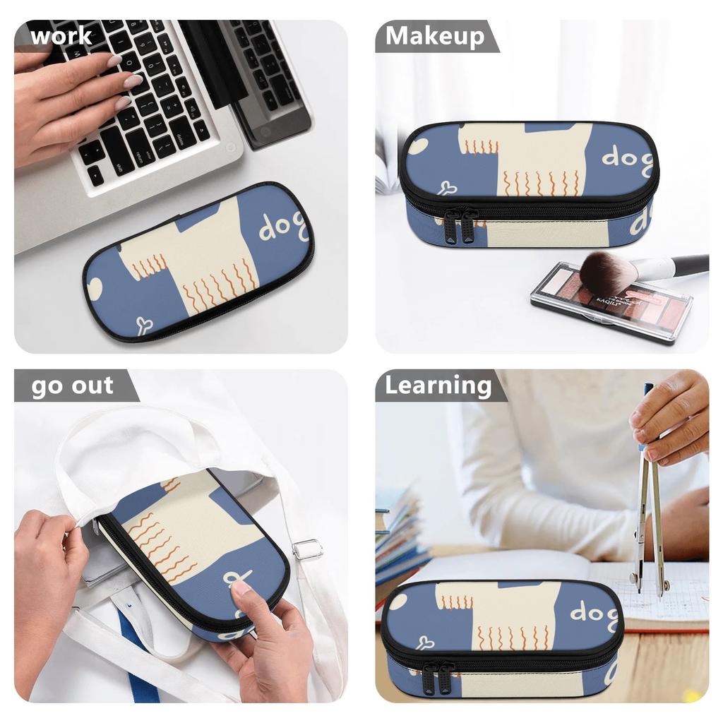 Pencil Bag High Capacity Secure Zipper 300D Polyester with Main Pocket Mesh Layer and Removable Pen Divider for Boys Girls