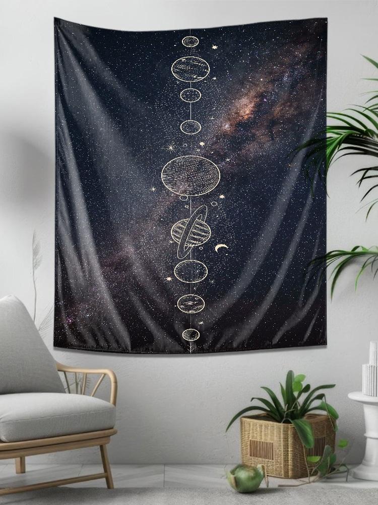Starry Dream Wall Hanging Cosmic Planet Theme Decorative Hanging Cloth Tapestry 74x94cm(29x37in)