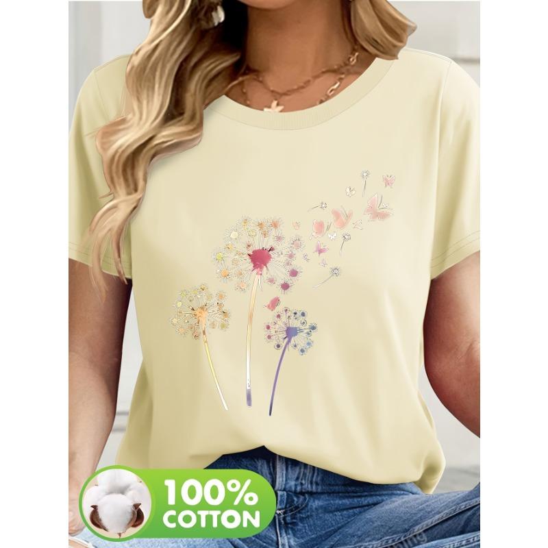 Summer New Women's Casual Round Neck Short-Sleeve T-Shirt - Full Pattern Print