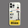 Funny World City Tourist Ticket Label Phone Case for iPhone 16 15 14 Pro Max Plus Dustproof Non-Slip Transparent Cover Fundas