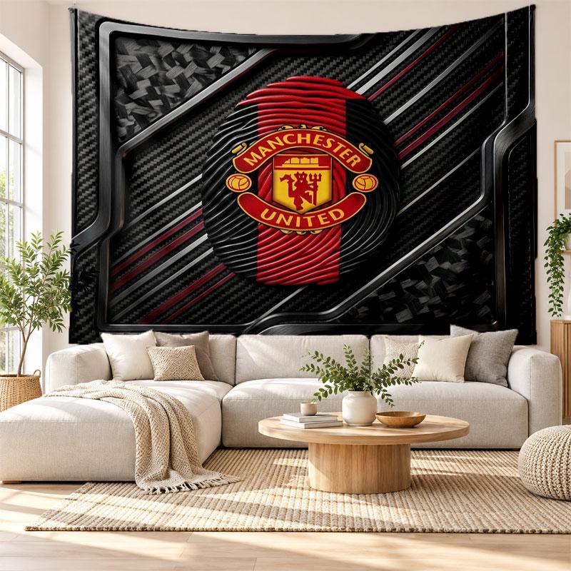 Manchester United Wall Tapestry, Soft Fabric Wall Hanging, Decorative Backdrop For Bedroom Home Wall Art