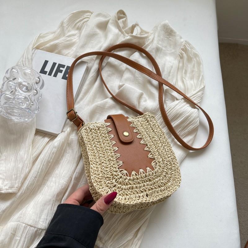 

Straw Woven Bag Women s Fashionable Family Style Single Shoulder Diagonal Straddle Niche Vacation Beach