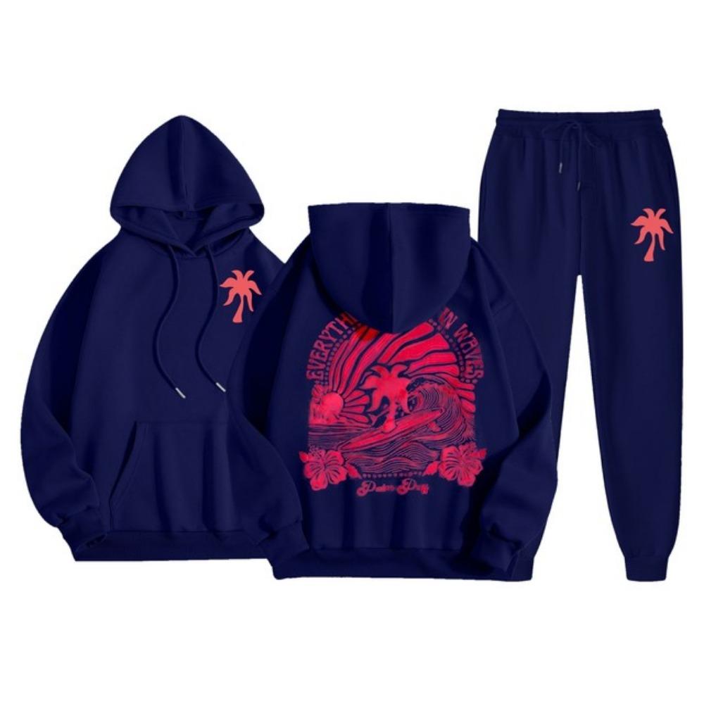 Autunno 2024 Set Felpe con Cappuccio da Donna Manica Lunga Felpe con Cappuccio+Pantaloni Sportivi Casual a Vita Alta con Coulisse Set 2 Pezzi Y2K