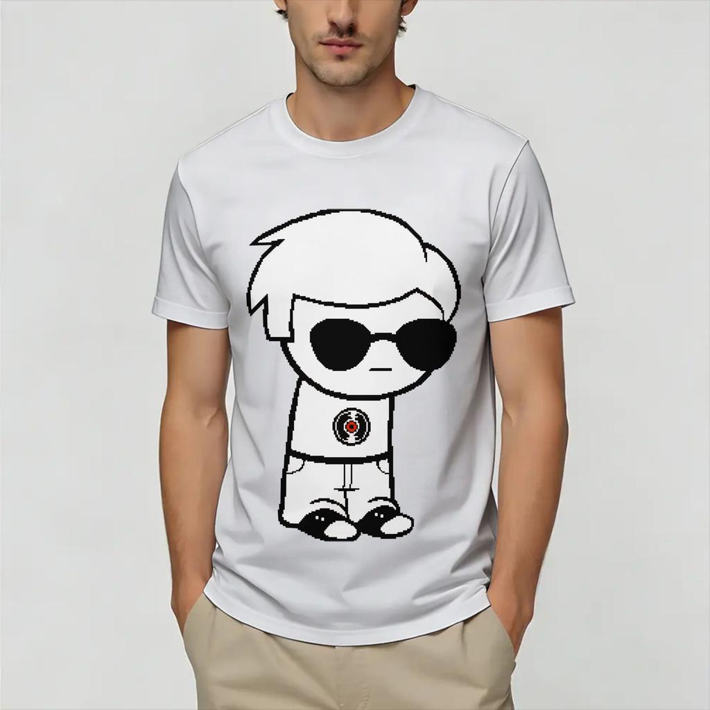 Homestucks Dave Strider T-Shirt Sommer Harajuku T-Shirts Unisex 100% Baumwolle Rundhals Oversized Oberteil T-Shirts Kurzarm Y2K Lustiges T-Shirt
