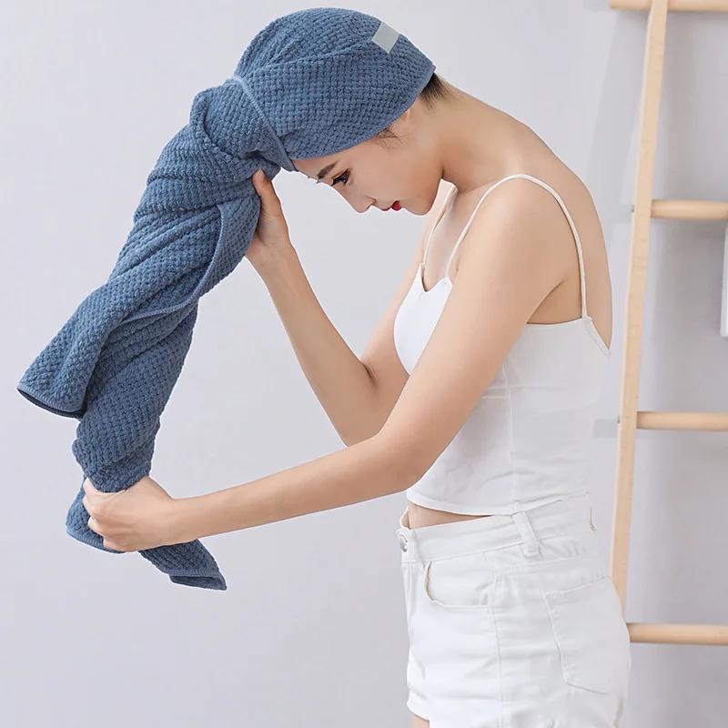 1Pc Large Absorbent Hair Towel Microfiber Soft Drying Towel With Stretch For Wet Curly Hair Long Hair Anti-Frizz Drying Quick