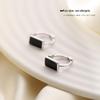 Korean Style Geometric Rectangle Earrings: Retro Hip Hop Hoop & Ear Clips for Women