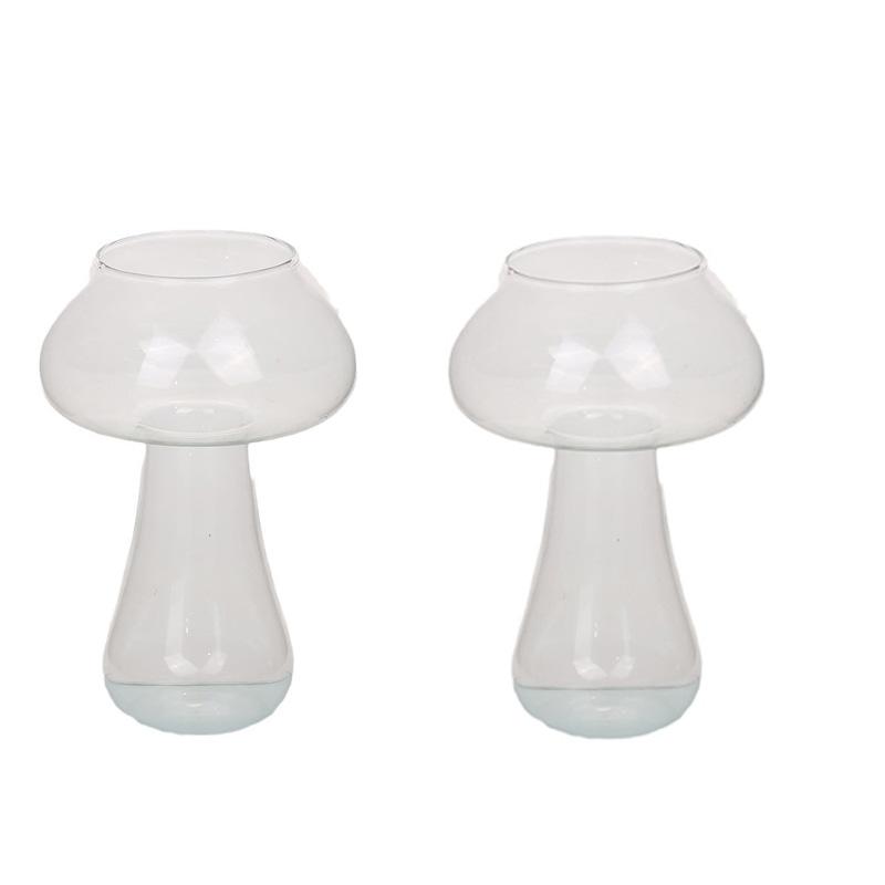 Creative Mushroom Cocktail Glass Cups Transparent drinks Beer Wine Glasses Coffee Cups Drinkware for Bar Parties Home Drinking