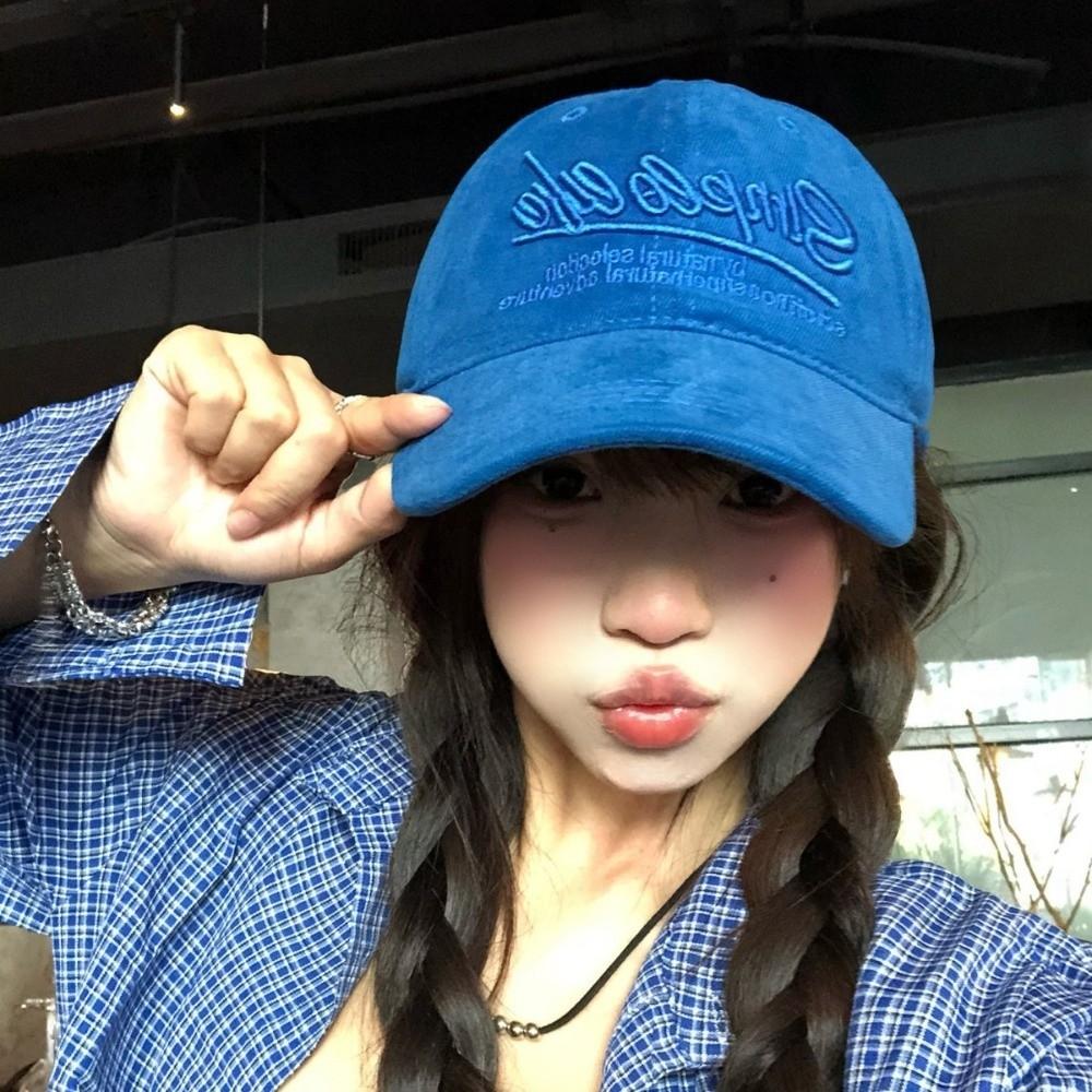 Sunscreen Embroidered Baseball Cap Sport Lightweight Duck Tongue Hat Small Face Design Versatile Style Sun Shading Hat Outdoor
