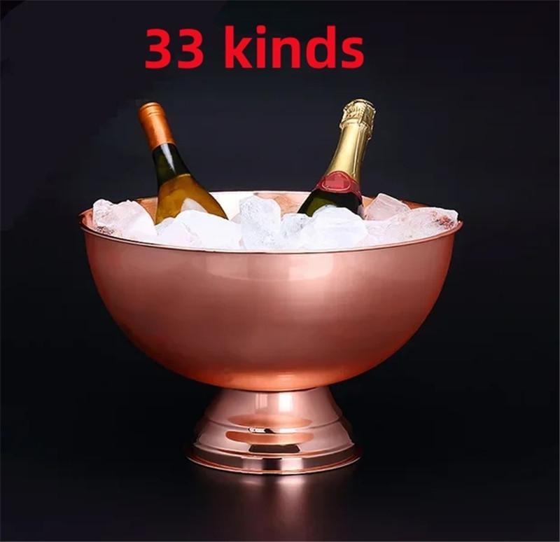 304 stainless steel Deer Head ear GOLD SILVER big ICE BUCKET BOWL CHAMPAGNE Large champagne bar bucket beer bucket basin