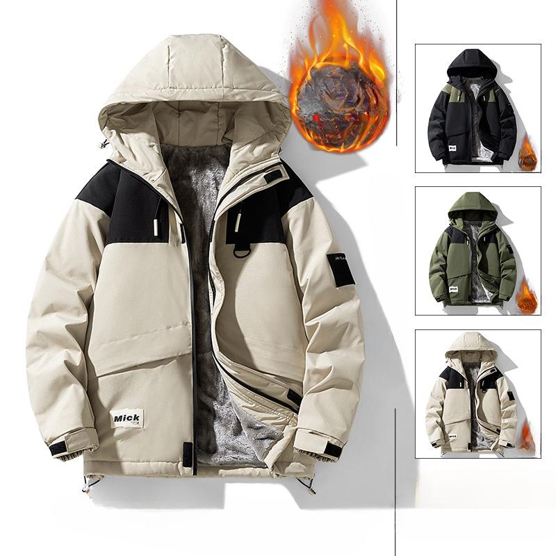 Large Size Coat Men's Autumn and Winter Velvet New Casual Trend Loose Large Size Men's Jacket Autumn and Winter Clothes