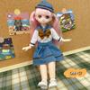 Bjd Dukker 30cm Anime Dukke Fullt Sett 1/6 Bjd 23 Ledd Bevegelig Kropp Med Skjørt Hatt Hodeplagg Jenter Kle På DIY Leker Reborn Kawaii