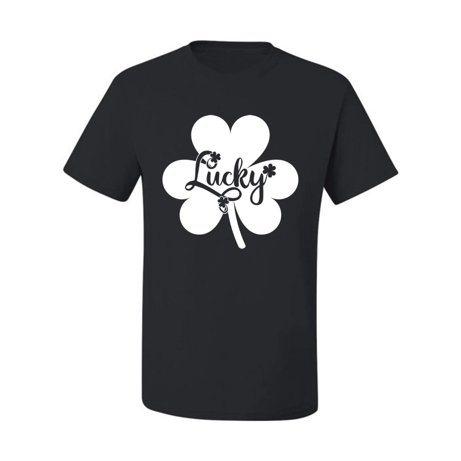 Shamrock Lucky St Patricks Day Men Graphic T- Shirt M
